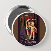 Ayn Rand Paul Ronde Button 4,0 Cm (Voorkant /achterkant)