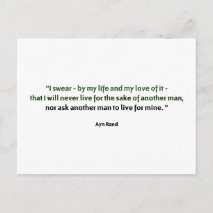 Ayn Rand Quote Briefkaart