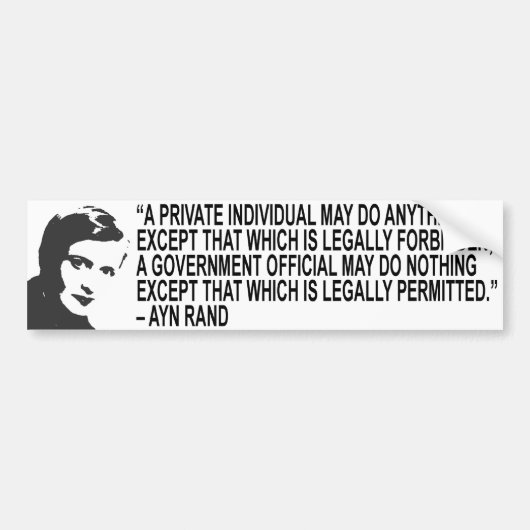 Ayn Rand Quote Bumpersticker (Voorkant)