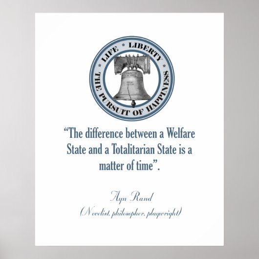 Ayn Rand Quote (Totalitarianisme) Poster (Voorkant)