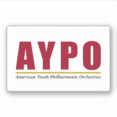 AYPO rode Logo witte achtergrond Sticker (Voorkant)