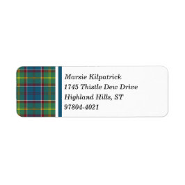 Ayrshire Tartan Blue en Green Scottish Pset Etiket