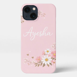 Aysha Name Pink Phone Case | Custom Muslim Girl Ae iPhone 13 Hoesje