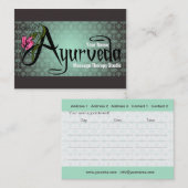 Ayurveda - Business- / Schedule Card Afsprakenkaartje (Voorkant / Achterkant)