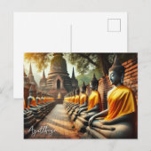 Ayutthaya Thailand Boeddhabeelden Briefkaart (Voorkant / Achterkant)