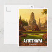 Ayutthaya Thailand Reizen Briefkaart (Voorkant / Achterkant)