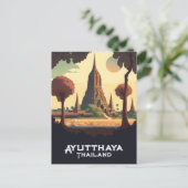 Ayutthaya Thailand Temple Sunset Briefkaart (Staand voorkant)