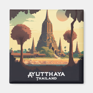 Ayutthaya Thailand Temple Sunset Magneet