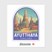 Ayutthaya Thailand Travel Art Embleem Sticker (Vel)