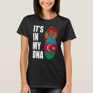Azərbaycan en Montenegrijnse Mix DNA-erfgoedvlag T-shirt