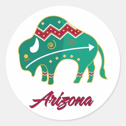 AZ Buffalo Clan 2 Ronde Sticker (Voorkant)