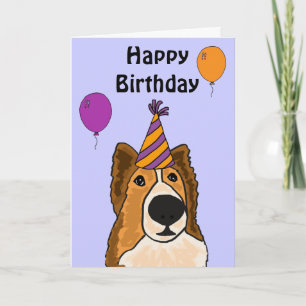 AZ - Carte d'anniversaire de chien de plateau mign