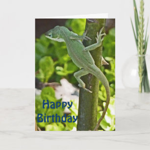 AZ- carte d'anniversaire de lézard de caméléon