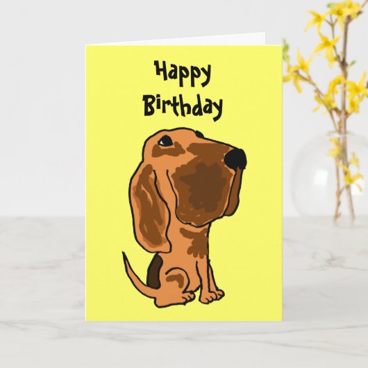 AZ- carte d'anniversaire drôle de limier (Fleur jaune)