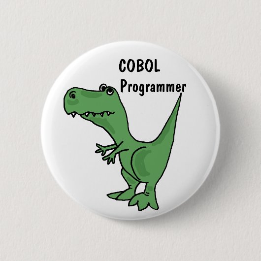 AZ- COBOL Programmer Dinosaur Button (Voorkant)