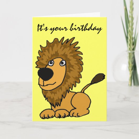 AZ - Drôle Lion carte d'anniversaire (Devant)