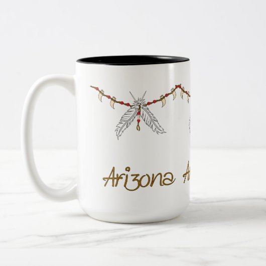 AZ Feather Ketting Tweekleurige Koffiemok (Links)