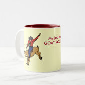 AZ- Geitenrodeo-Mok Tweekleurige Koffiemok (Voorkant links)