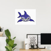 AZ - Poster de dessin animé de requin souriant (Bureau à domicile)