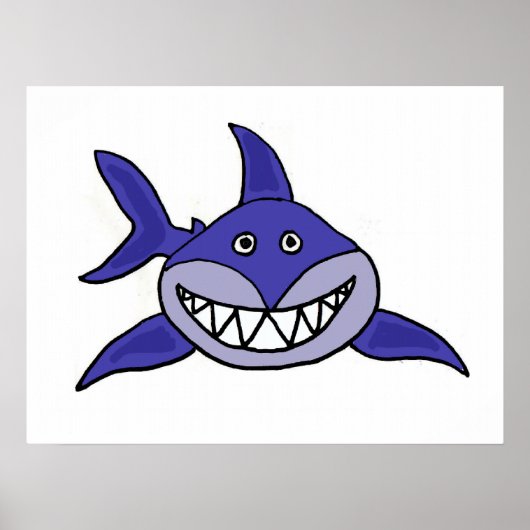 AZ - Poster de dessin animé de requin souriant (Devant)