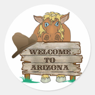 AZ- Welkom bij Arizona Horse Ronde Sticker