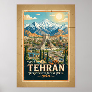 Azadi Toren & Alborz Gebergte Iran Reisposter Poster