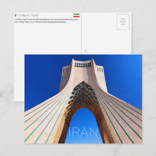 Azadi-toren, Teheran, Iran Reisbriefkaart Briefkaart