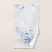 *~* Azalea Art Peinture Fleurs Bleu Turquoise Blan (Serviette à main)
