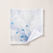 *~* Azalea Art Peinture Fleurs Bleu Turquoise Blan (Gant de toilette)