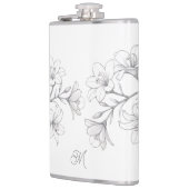 Azalea Bloemen Delicate Pencil Schets Heupfles (Links)