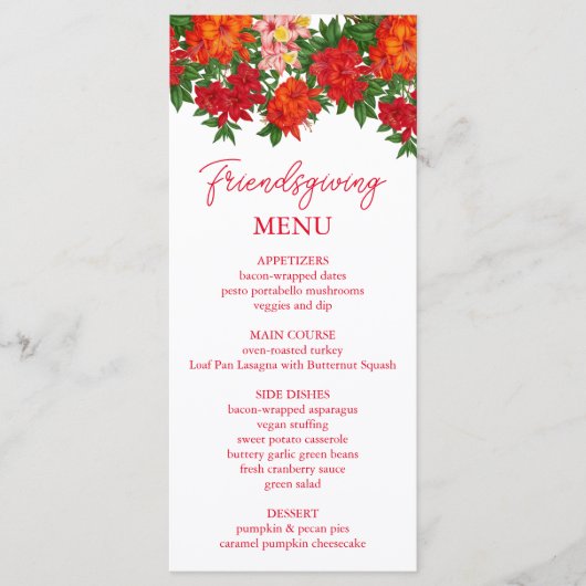 Azalea Fall Floral Friendsgiving Menu (Devant)