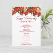 Azalea Fall Floral Thanksgiving Dîner Menu (Debout devant)