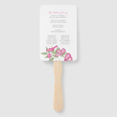 Azalea Fan Wedding Programme Handwaaier (Achterkant)