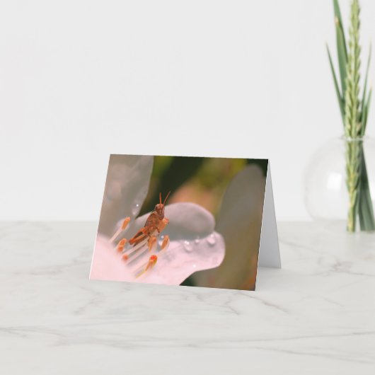 Azalea Flower And Grasshopper Personalized Note Kaart (Voorkant)