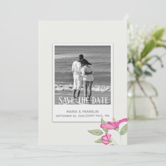 Azalea Save the Date Kaart (Staand voorkant)