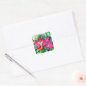 Azalea waterverf vierkante sticker (Envelop)