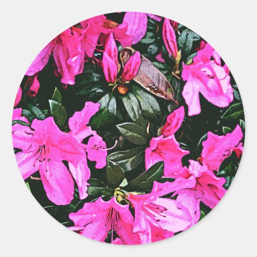 Azaleas 6082 ronde sticker (Voorkant)