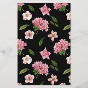 Azalées roses, Papier de scrapbooking Floral Petun