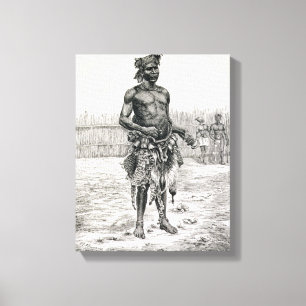 Azandeh Binsa of Witch Doctor Canvas Afdruk