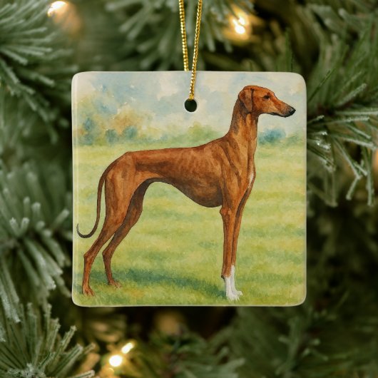 Azawakh Keramisch Ornament (Boom)