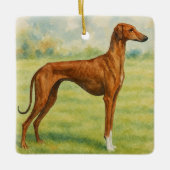 Azawakh Keramisch Ornament (Voorkant)