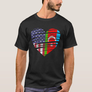 Azerbeidzjaans Amerikaans Grown Heart USA Patriot T-shirt