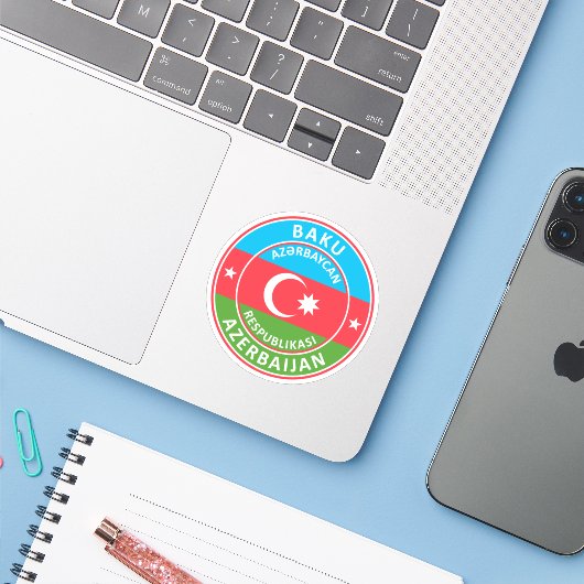Azerbeidzjan, Bakoe Sticker (Laptop met iPhone)