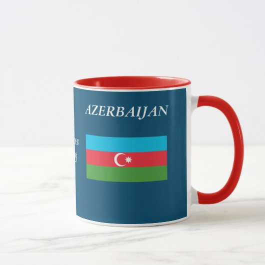 Azerbeidzjan Crest en Flag Black 11 oz Ringer Mok (Rechts)