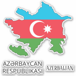Azerbeidzjan Flag Charmante Patriottische Kaart Sticker