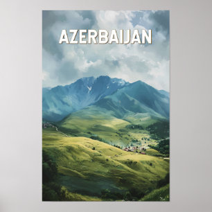 Azerbeidzjan Illustratie Reis Kunst Vintage Poster