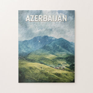 Azerbeidzjan Illustratie Reizen Art Vintage Legpuzzel