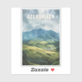 Azerbeidzjan Illustratie Reizen Art Vintage Sticker (Vel)