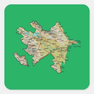 Azerbeidzjan Kaart Sticker
