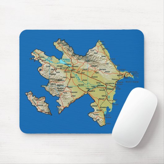 Azerbeidzjan Map Mousepad Muismat (Met muis)